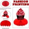Happy Birthday Red and Black Table Honeycomb Centerpieces Balloons Theme Decor Table Decorations Table Toppers for Girls Women Princess 6th 21st 30th 40th 50th 60th Birthday Party Bday Supplies Gold